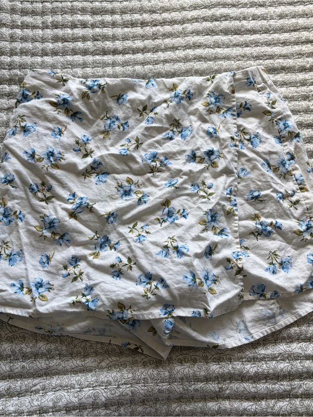 Old navy Floral Blue and White Wrap Skirt - Women's Summer Skirt